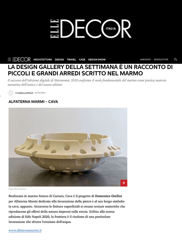 Press Domenico Orefice Elle Decor Italy 2020